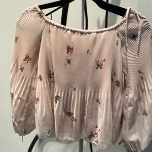 Aritzia Wilfred floral Silk Top
